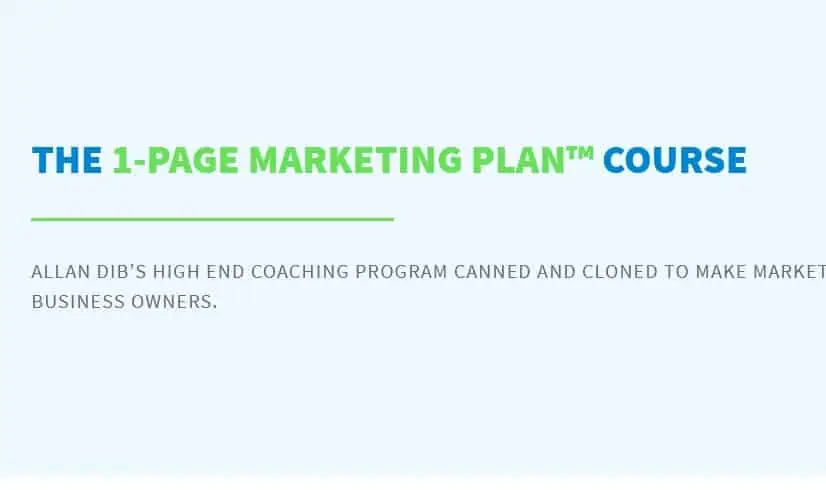 Allan Dib – The 1-Page Marketing Plan Course Download