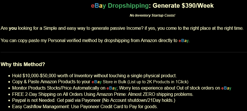 [METHOD] ⚡️➡️$390/Week BLUEPRINT+PROOF|✅Scalable Method|❤️Amazon to eBay Dropship✅ Download