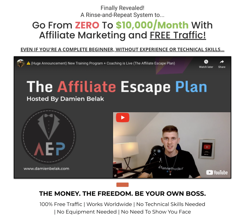 Damien Belak – The Affiliate Escape Plan Download