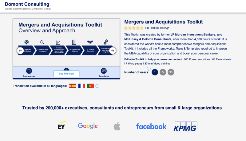 Domont Consulting – Mergers and Acquisitions Toolkit Download