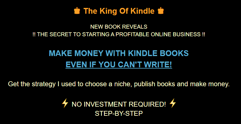 ▶️ [METHOD + GUIDE] ✅ Make Money ✅ with Kindle Books ⚠️ Even if You Can’t Write ⚠️ [STEP-BY-STEP] ⚡ NO INVESTMENT REQUIRED! ⚡ Download