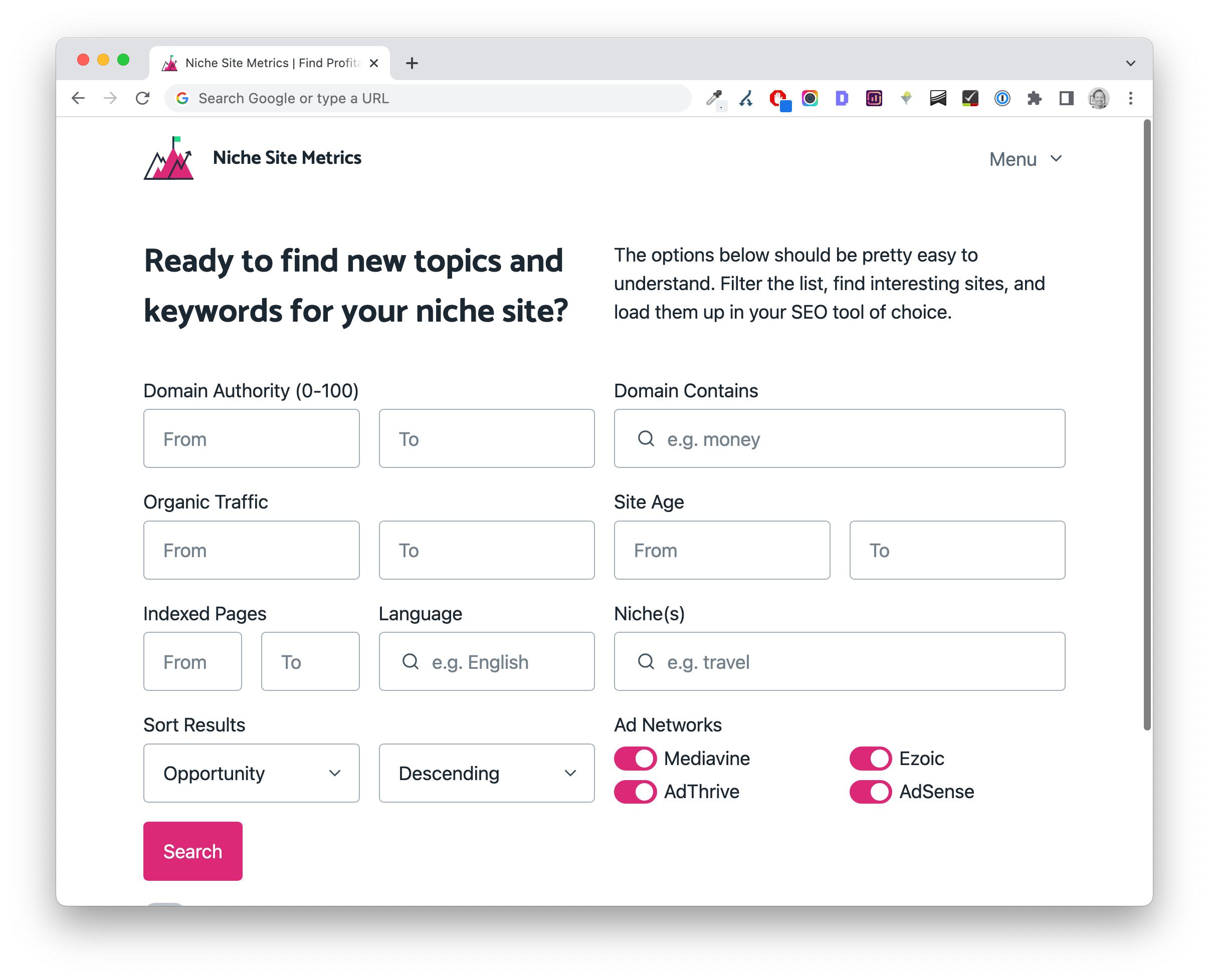 Ian Nuttall – Niche Site Metrics Download