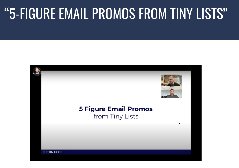 Justin Goff – 5-Figure Email Promos From Tiny Lists Download