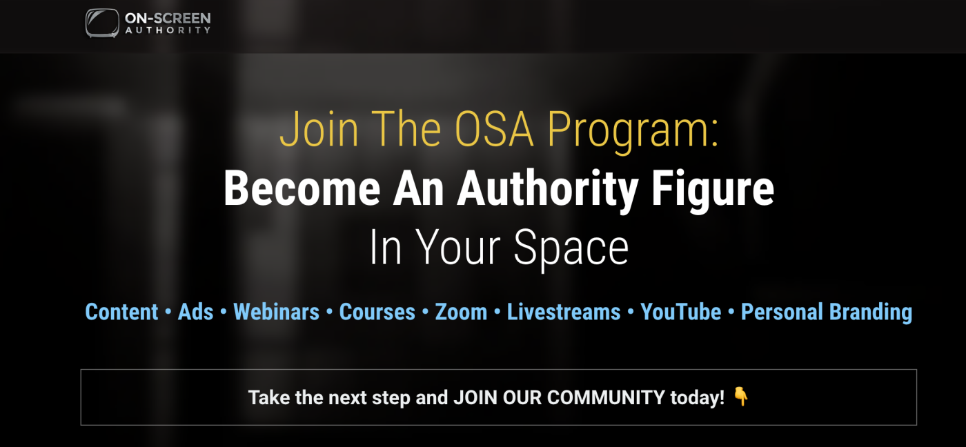 On-Screen Authority – The Online Course Download