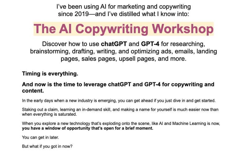 Sam Woods – The AI Copywriting Workshop (Complete Edition) Download