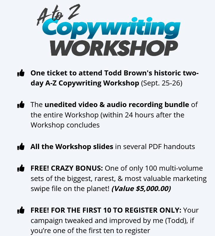 Todd Brown – A-Z Copywriting Workshop Download